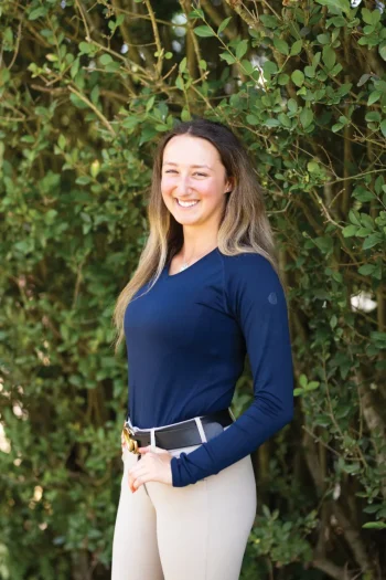 New TKEQ THE SHOP TKEQ Ladies’ Kennedy Seamless V-Neck Long Sleeve Shirt 2.0 Classic Navy