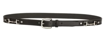 Online TORY LEATHER 1" Snaffle Bit Belt With Nickel Snaffle Bits & Buckle Black