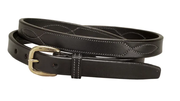 tory-leather-34-belt-with-stit-zQYUqOvm-1.webp Sale TORY LEATHER 3/4" Belt With Stitched Patterns & Brass Buckle