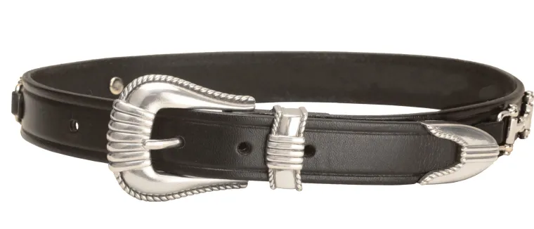 tory-leather-belt-with-bits-an-jWPZjPth-1.webp Best TORY LEATHER Belt With Bits And Silver-Colored Three-Piece Buckle Set Black