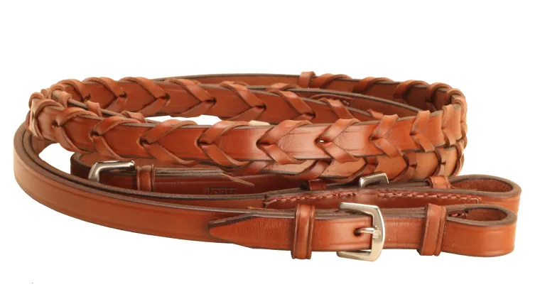 tory-leather-company-58-x-54-l-NLQonWqx-0.webp Outlet TORY LEATHER Company 5/8" X 54" Laced Reins With Buckle Bit Ends
