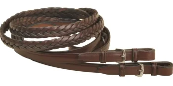 Fashion TORY LEATHER Company 5/8" X 60" Five-Plait Braided English Reins With Buckle Bit Ends