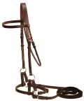 Fashion TORY LEATHER Company English Side Pull With Reins Havana