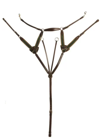 New TORY LEATHER Company Padded 5-Point Breastplate With Running Attachment