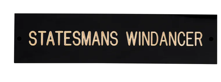 vmMLYNET_0.webp Best CRW Rectangular Black & Brass Stall Plate - 3 lines Black/Brass