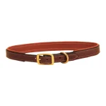 New TORY LEATHER Padded Dog Collar Havana/Oakbark