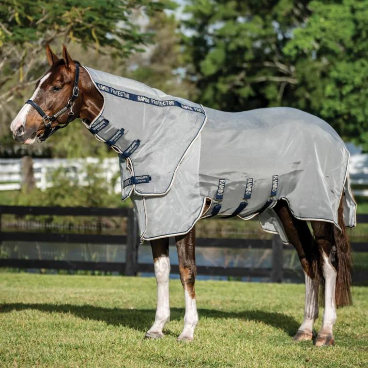xqFkDxGZ_1.webp Online HORSEWARE ® Ireland Rambo® Protector Fieldsafe Plus Silver/Navy/White/Beige
