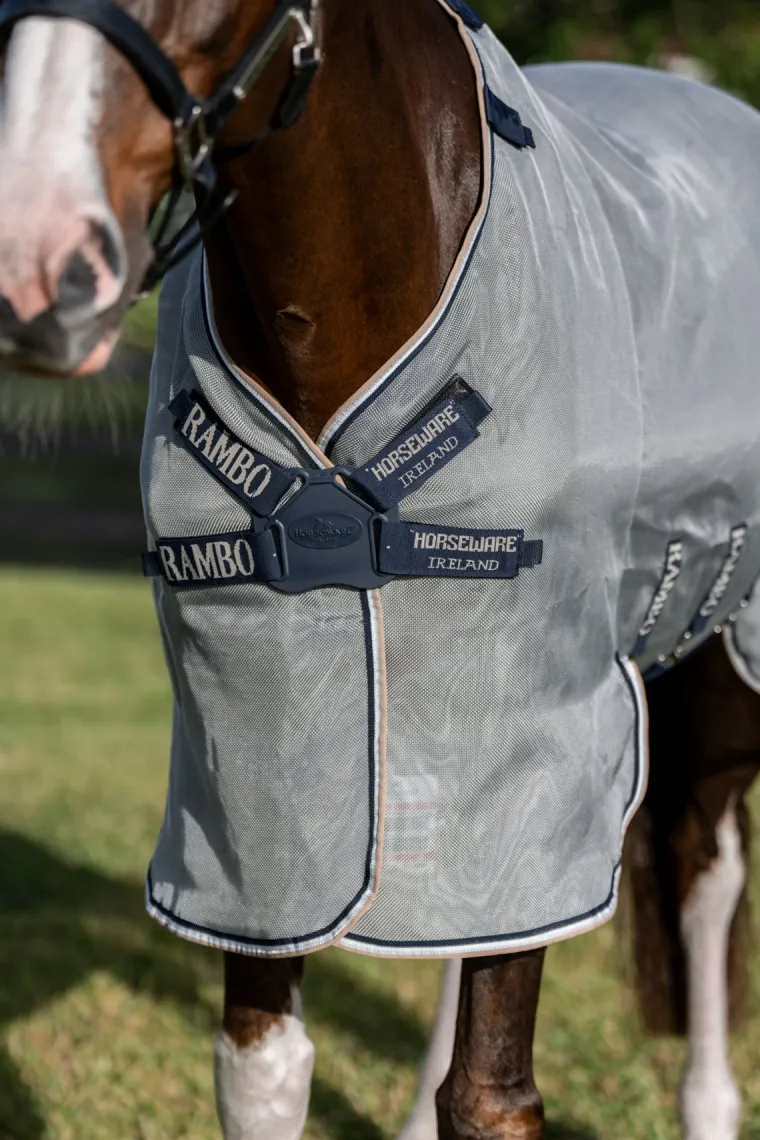 xqFkDxGZ_2.webp Online HORSEWARE ® Ireland Rambo® Protector Fieldsafe Plus Silver/Navy/White/Beige